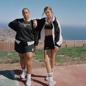 Long line color block windbreaker jacket